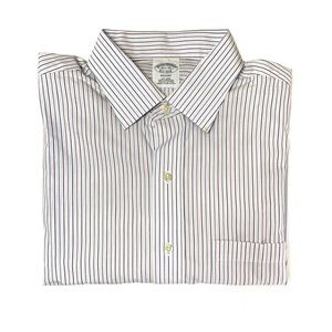 Brooks Brothers White Multicolored Striped Long Sleeve Dress Shirt 16 1/2-35
